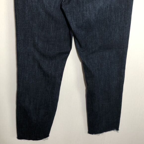 Levi's 314 Jeans Womens 32 Blue Shaping Straight Hi Rise Tummy Slimming Raw Hem - Picture 11 of 12